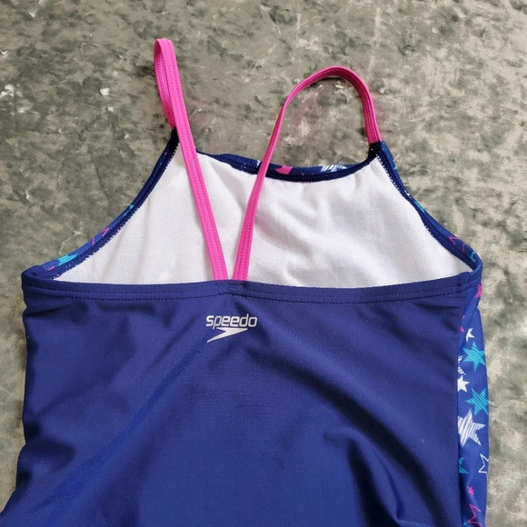 Speedo Girl's Star Print Swimsuit - Picture 6 of 8